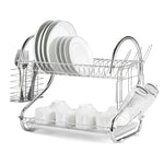 Escurridor De Platos 2 Niveles  de Acero Inoxidable Cromado