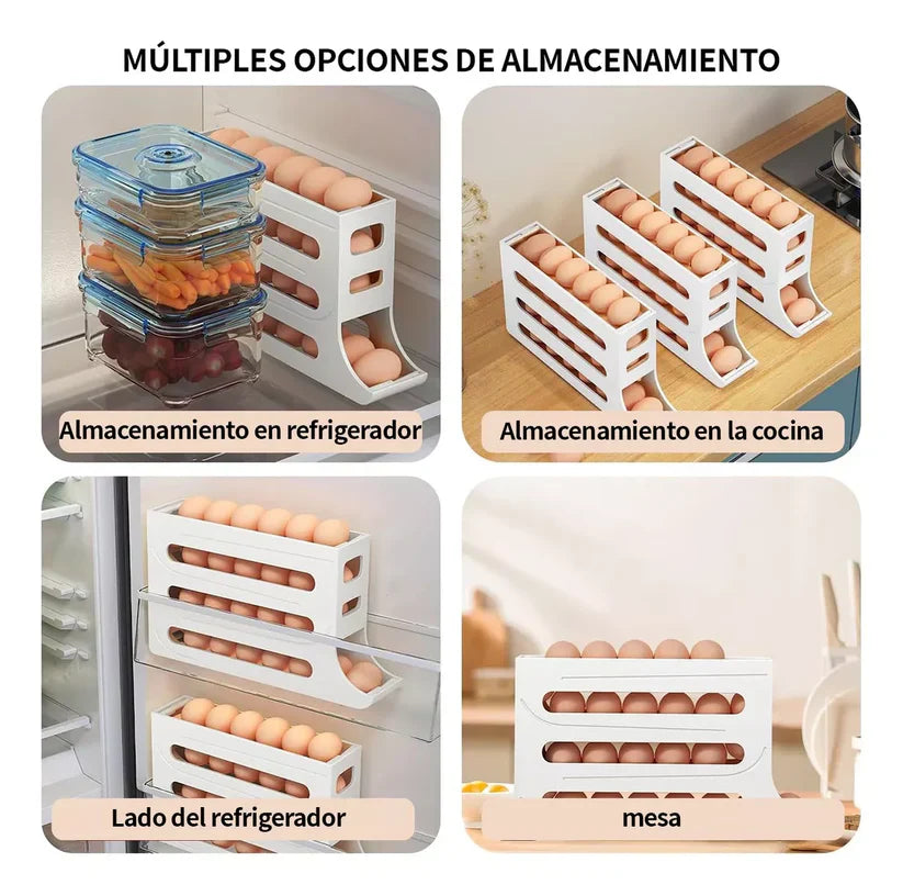 Organizador y Dispensador Automático de Huevos 🥚 30 Unidades🥚✅