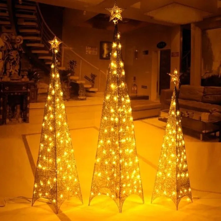 Árbol Pino Navidad 🎄Glitter Triangular Con Luces LED🎅