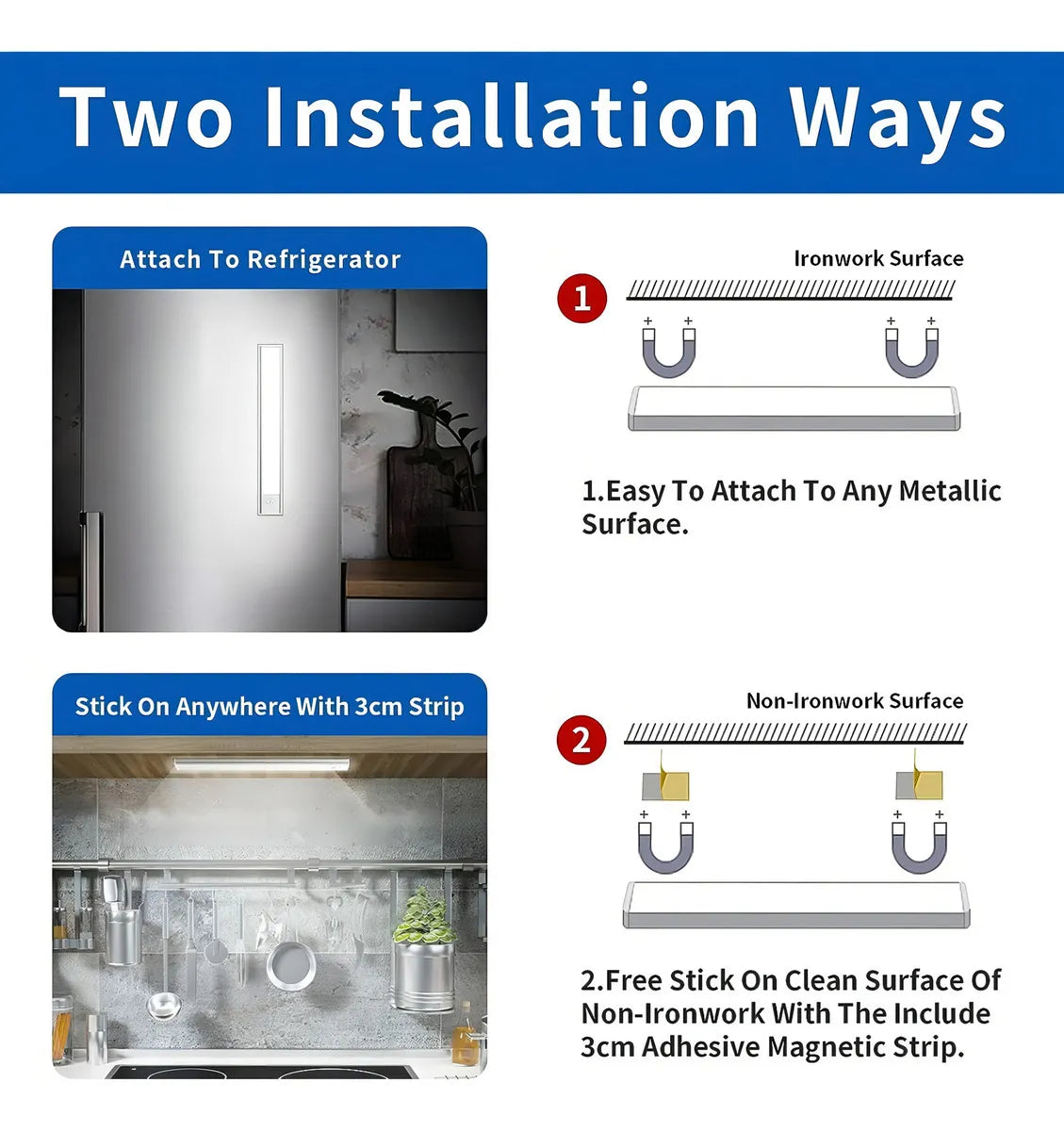 Barra LED 💡 Recargable 🔋 Con Sensor Movimiento