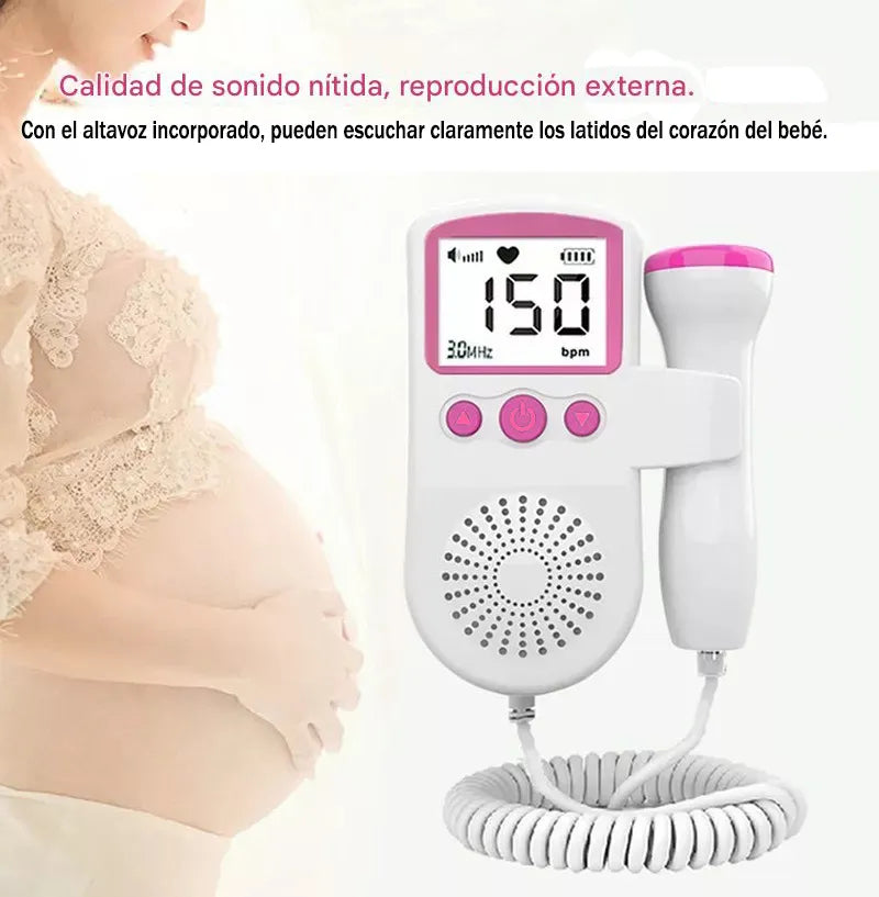 Doppler Fetal Digital 🖥️🔋 – Escucha el latido de tu bebé 👶 en casa 🏠