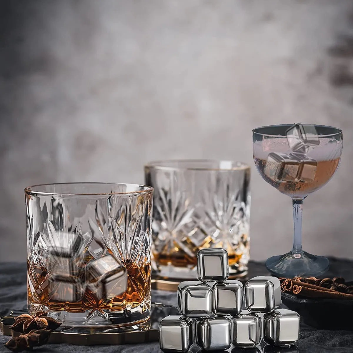 Set de Cubos de Acero para Enfriar Bebidas