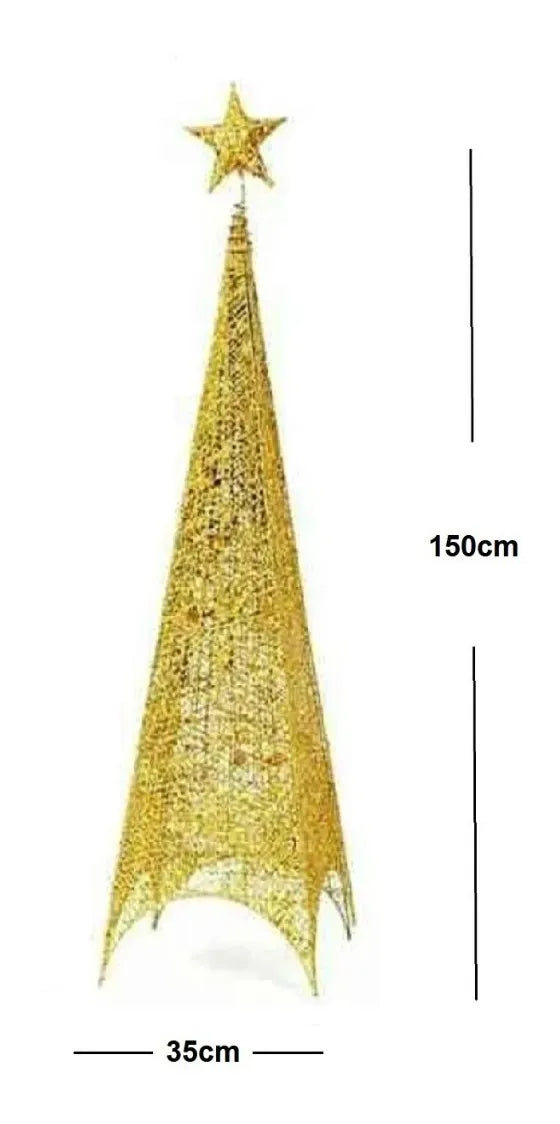 Árbol Pino Navidad 🎄Glitter Triangular Con Luces LED🎅