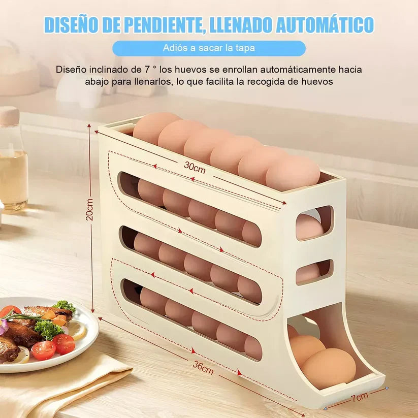 Organizador y Dispensador Automático de Huevos 🥚 30 Unidades🥚✅