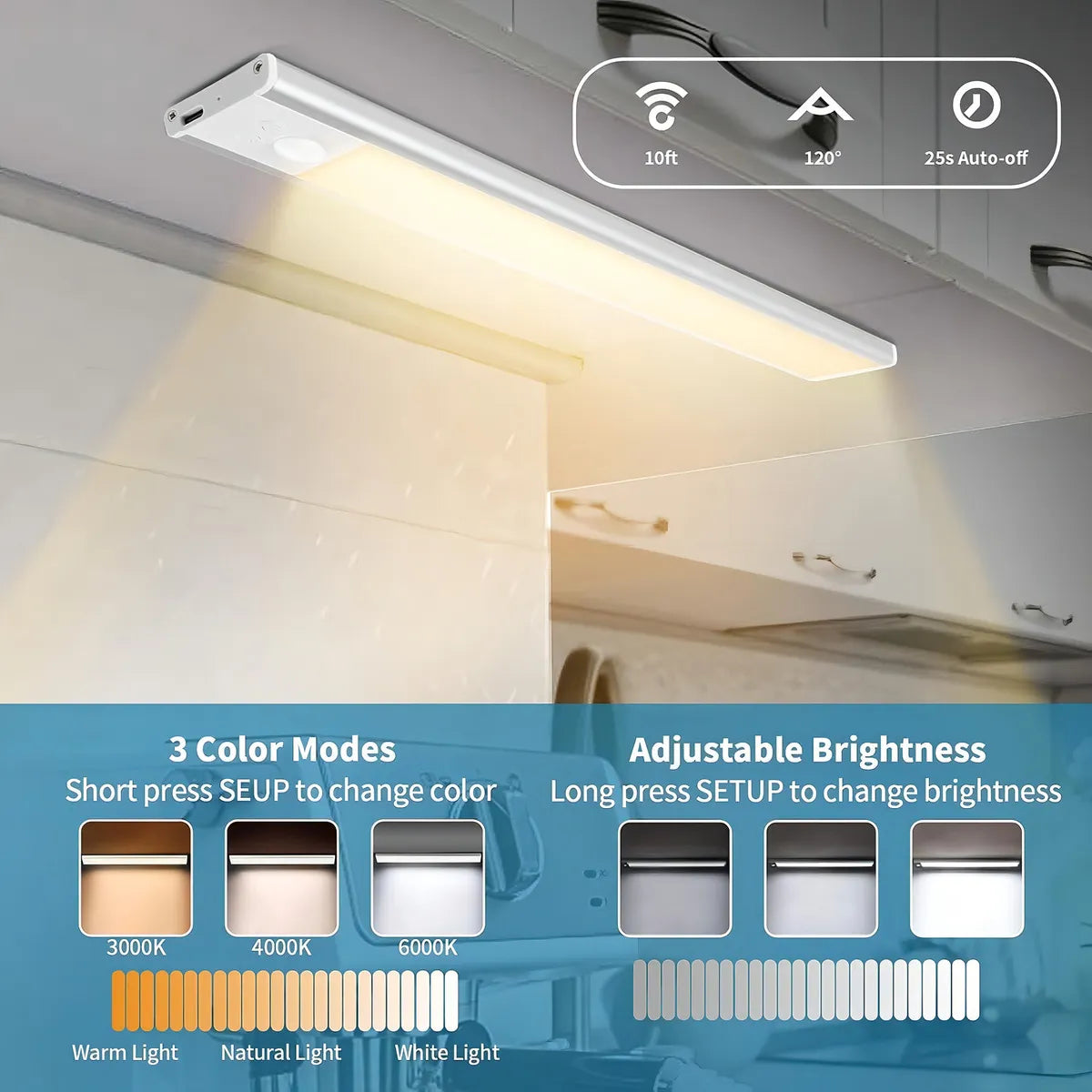 Barra LED 💡 Recargable 🔋 Con Sensor Movimiento