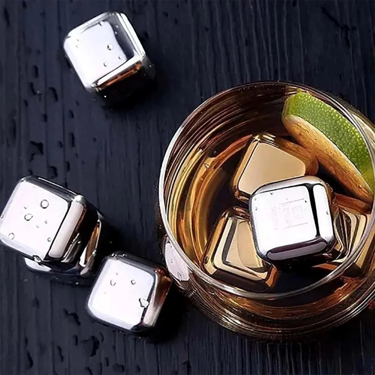Set de Cubos de Acero para Enfriar Bebidas