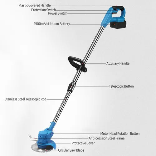 Podadora Inalambrica Electrica - Cortadora de Pasto 🌿🌳