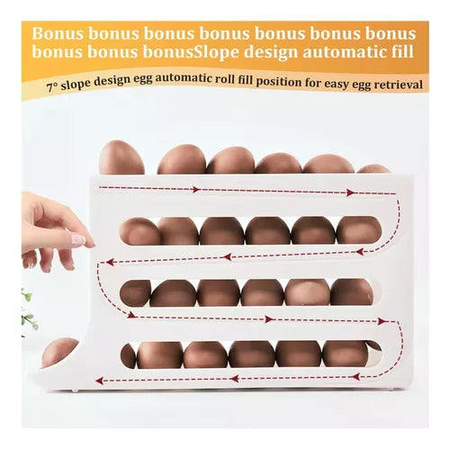 Organizador y Dispensador Automático de Huevos 🥚 30 Unidades🥚✅