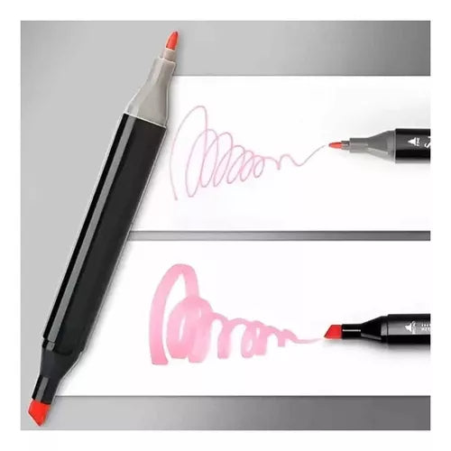 Set 80 Marcadores Doble Punta Con Estuche Plumones Artístico🔴🟠🟡🟢🔵⬛