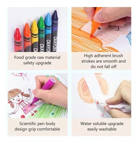 Set de Plumones 180 pcs 🔴🟢🟣🔵🟡