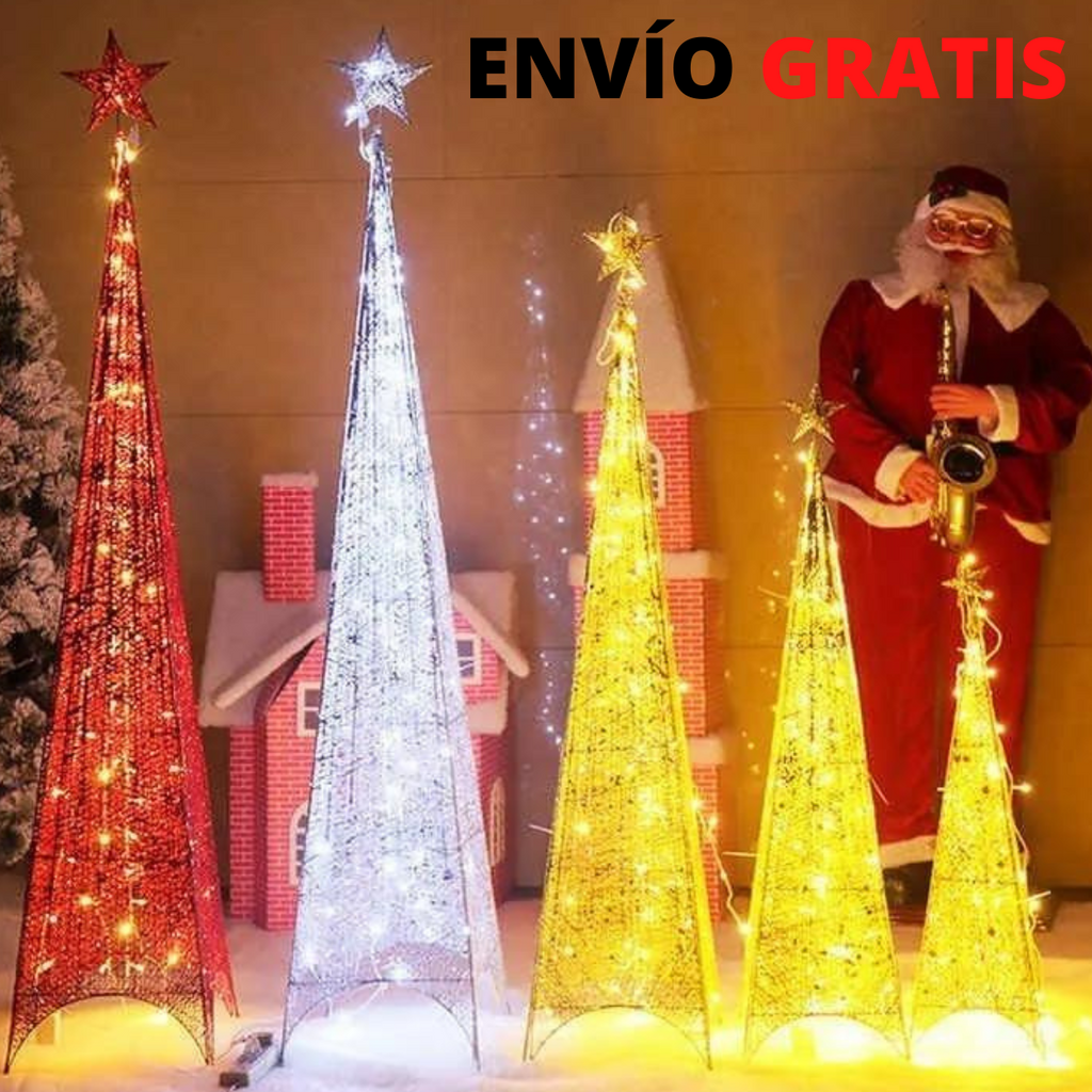 Árbol Pino Navidad 🎄Glitter Triangular Con Luces LED🎅