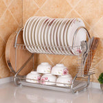 Escurridor De Platos 2 Niveles  de Acero Inoxidable Cromado