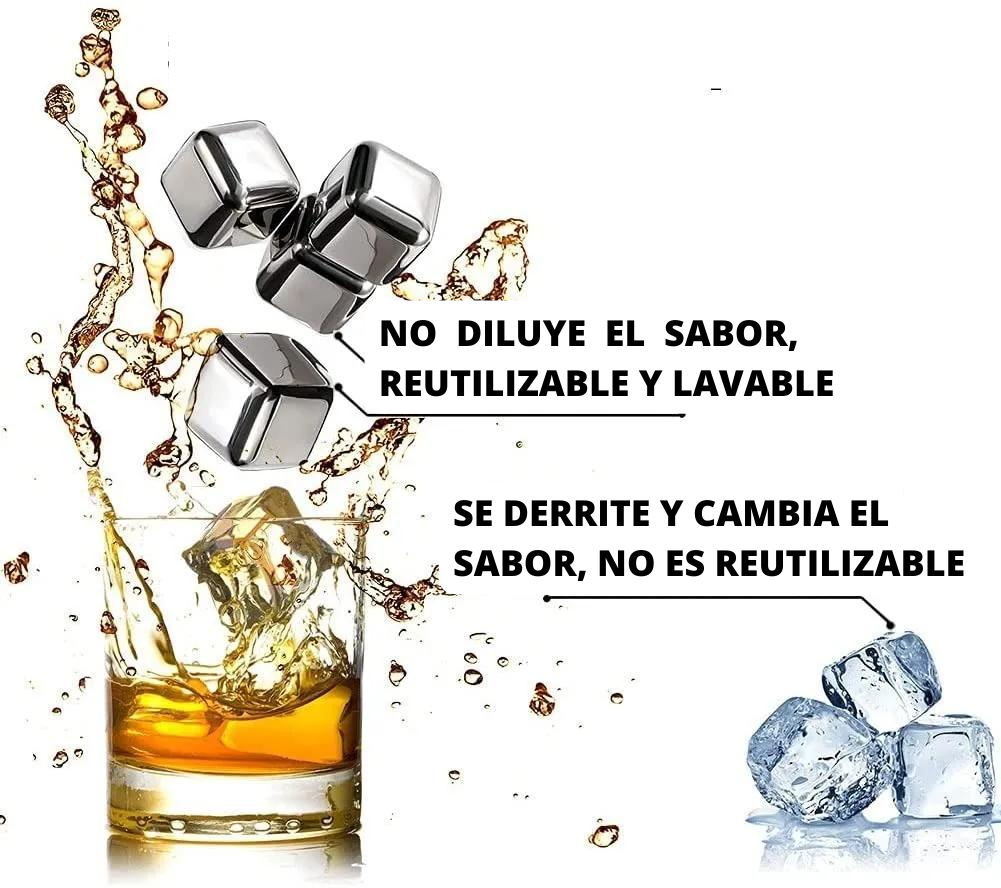 Set de Cubos de Acero para Enfriar Bebidas