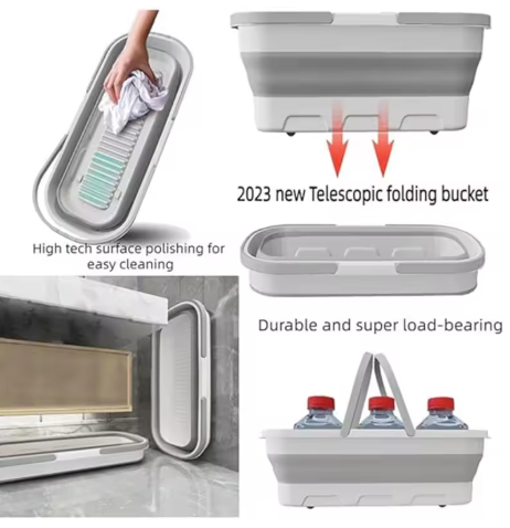 Mopa Plana SpinClean™ Auto - Exprimible 🌟 + Balde Plegable🪣 + 1 Repuesto de Regalo🎁