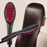 Cepillo Alisador de Pelo 🪮  de Cerámica 💇‍♀️ – Pantalla LCD - Straight Artifact 💈