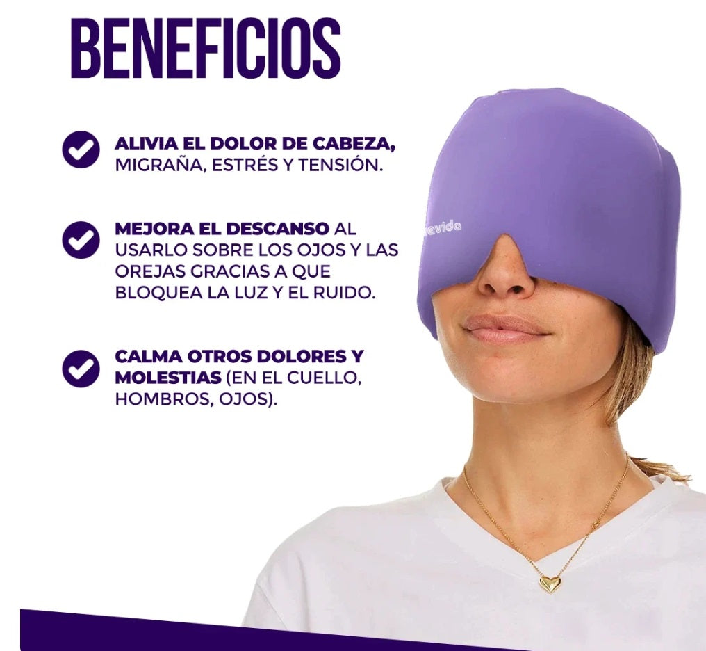 Gorro Gel Terapia de Compresión Frío ❄️/Calor🔥  (Alivia el Dolor de Cabeza y la Migraña)