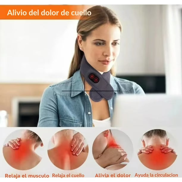 Masajeador 💆 Térmico De Cuello 2 en 1 (Vibración 📳 y Terapia Calor🌡️)