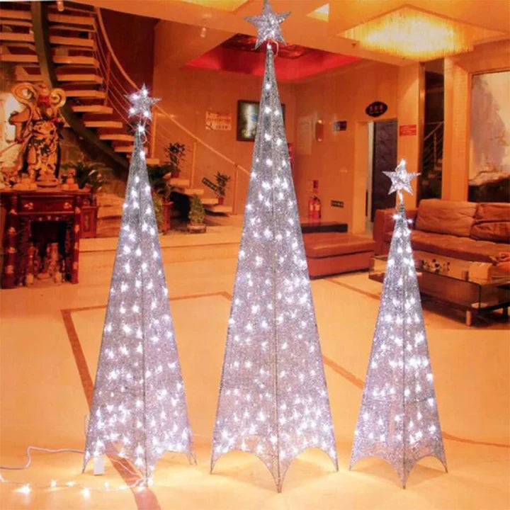 Árbol Pino Navidad 🎄Glitter Triangular Con Luces LED🎅