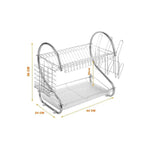 Escurridor De Platos 2 Niveles  de Acero Inoxidable Cromado